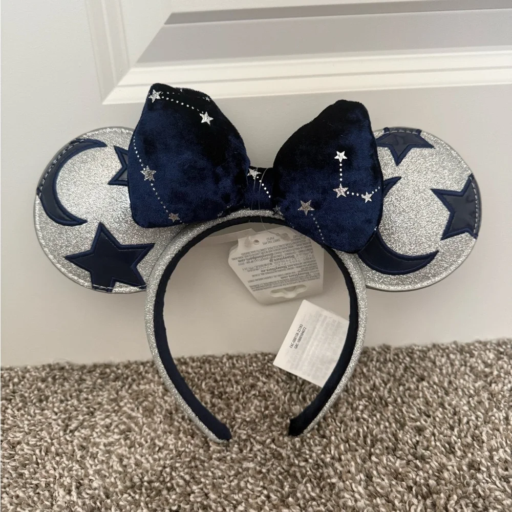 Disney Silver and Blue Mickey Ears Headband - Picture 1 of 3